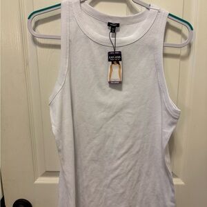 Express Women's Classic White Ribbed Tank Top